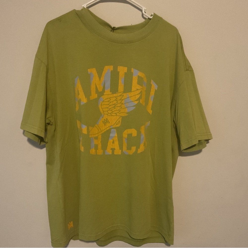 AMIRI Green and Yellow Short Sleeve Tee